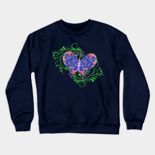 Decorative Blue Butterfly Silhouette Art Crewneck Sweatshirt